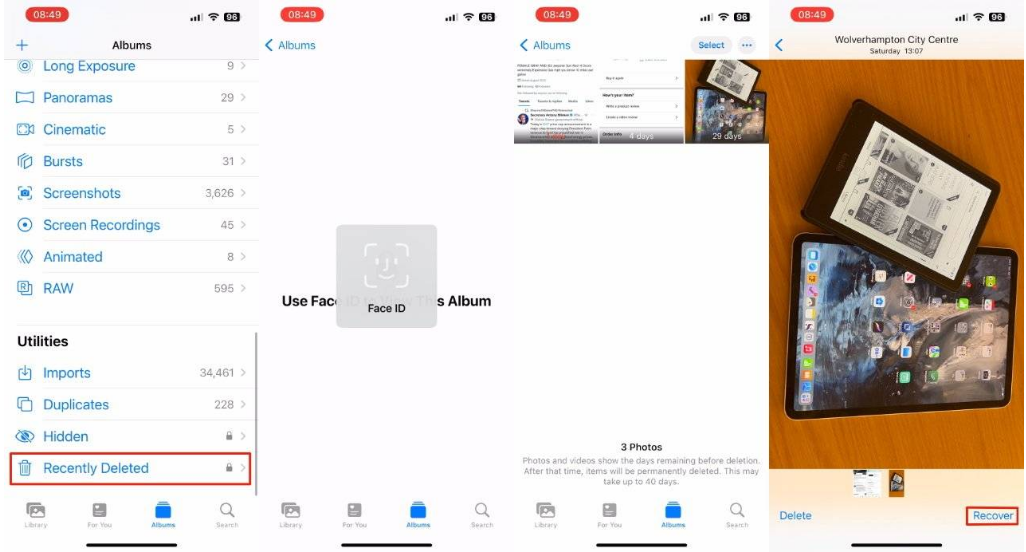 封开苹果14维修分享 iPhone14 上恢复已删除的照片 