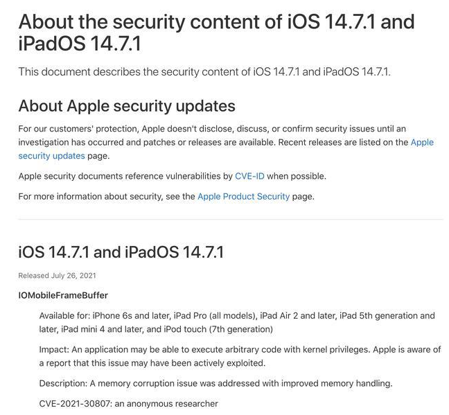 封开苹果手机维修分享iOS 14.7.1 正式版更新内容及升级方法 
